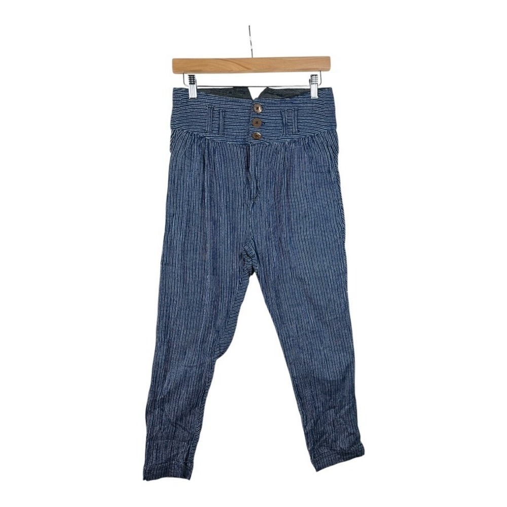 Free People Striped High Waisted Pants‎ size 0 Blue/White